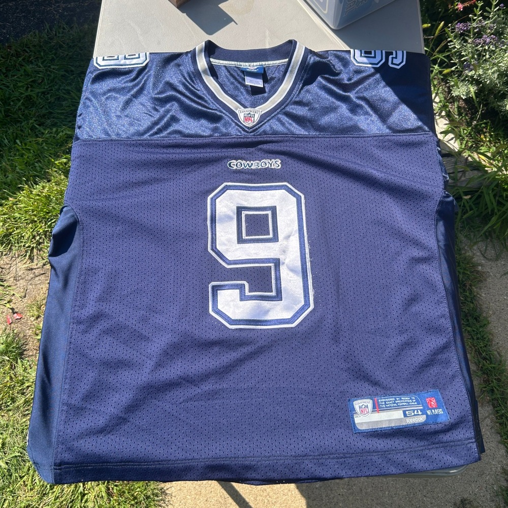 Reebok Dallas Cowboys Tony Romo 9 NFL Jersey Navy Blue Mens Size 54 Stitched